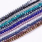Glass Beads Strands, Faceted, Rondelle, Mixed Style