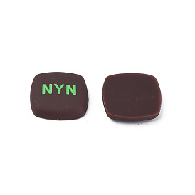 Cabochons en émail acrylique, carré avec le mot nyn