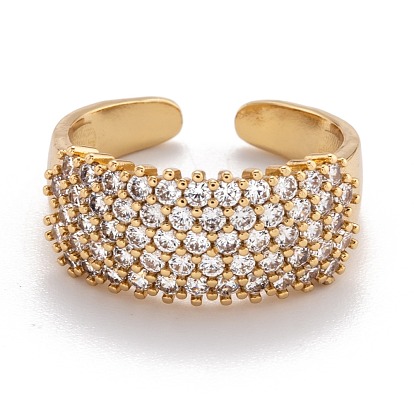Латунные кольца из манжеты с прозрачным цирконием, открытые кольца, широкая полоса кольца, долговечный