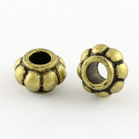 Perles acryliques de cru, rondelle, Perles avec un grand trou   , 8.5x13.5mm, trou: 6 mm, environ 730 pcs / 500 g