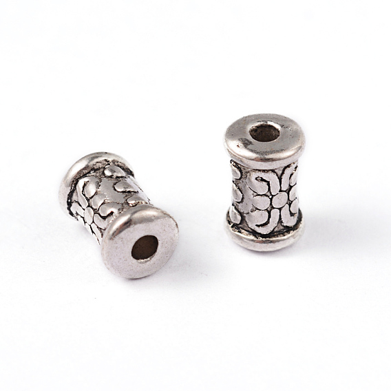 Tibetan Style Alloy Beads, Lead Free & Cadmium Free, about 5mm in diameter, 7mm long, hole: 2mm