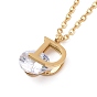 Collier pendentif lettre d initiale strass cristal, placage ionique (ip) 304 bijoux en acier inoxydable pour femmes