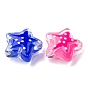 5Pcs 5 Colors Glass Beads, with Polka Dot Pattern, Star