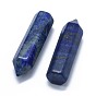 Natural Lapis Lazuli Pointed Beads, Healing Stones, No Hole/Undrilled, Dyed, For Wire Wrapped Pendant Making, Bullet