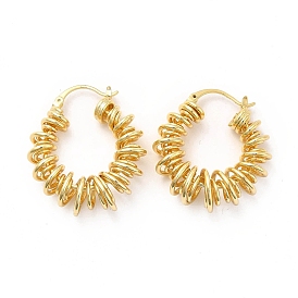 Spring Ring Brass Hoop Earrings for Women