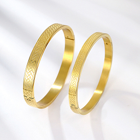 2pcs 2 ensemble de bracelets à charnière en acier inoxydable de taille, bracelets de couple pour femmes et hommes