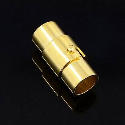 Латунная фиксирующая трубка магнитные застежки, колонка, 17x7 мм, отверстие : 6 мм