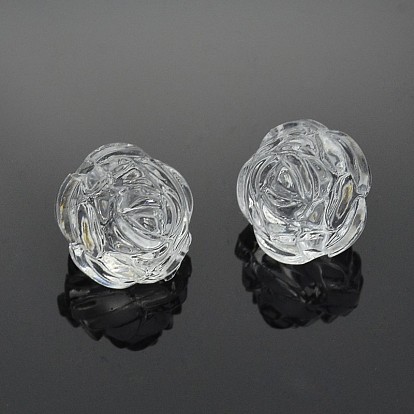 Perles acryliques transparentes, fleur, givré