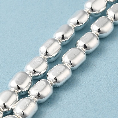 Brins de perles d'hématite non magnétiques synthétiques galvanisées, ovale