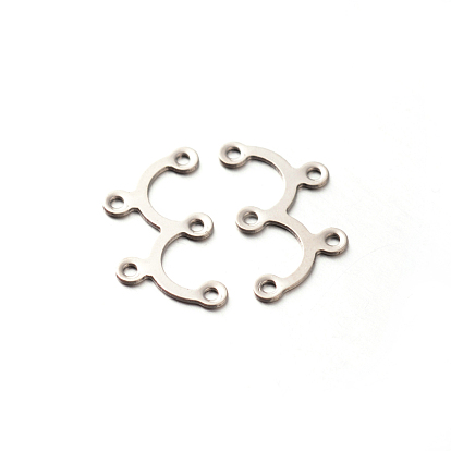 2 to 3 201 Stainless Steel Chandelier Components Links, 9x18x0.5mm, Hole: 1mm