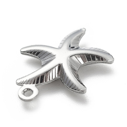 304 Stainless Steel Pendants, Starfish Charms