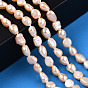 Brins de perles de culture d'eau douce naturelles, perles baroques perles keshi, deux faces polies