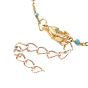 Ensembles de colliers et bracelets en acier inoxydable émaillé doré, avec chaîne de rallonge en fer et 304 fermoirs à pince de homard en acier inoxydable