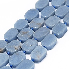 Natural Angelite Beads Strands, Rectangle