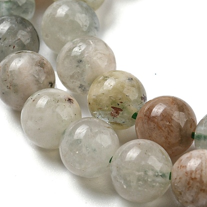 Perles naturelles de quartz brins, ronde