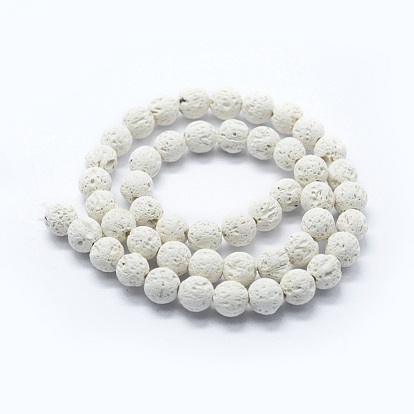 Natural Lava Rock Round Beads Strands, Round