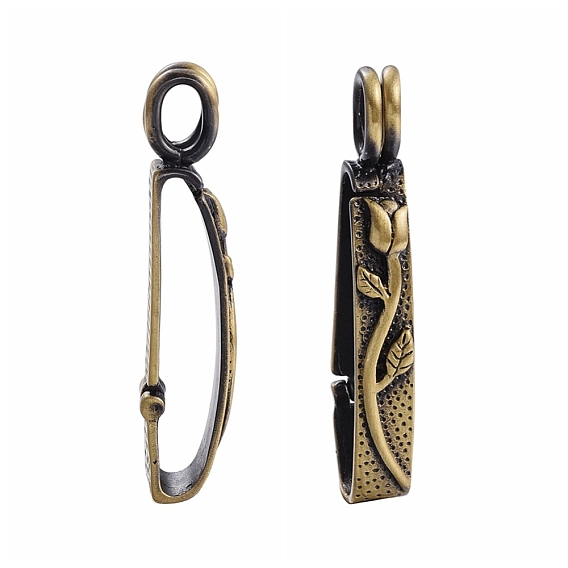 Laiton brossé bronze antique ballots de beignet, Donuthalter, fit pour pendentifs disque pi fabrication de bijoux, 38x5x7mm, Trou: 5x3mm