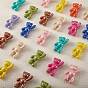 30Pcs 10 Colors Opaque Acrylic Pendants, Pearl Luster Plated, Bear