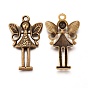 Tibetan Style Alloy Fairy Large Pendants, Lead Free and Cadmium Free, 58x36x5.5mm, Hole: 4mm