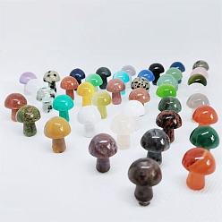 Gemstone Healing Mushroom Figurines, for Home Office Desktop Feng Shui Ornament