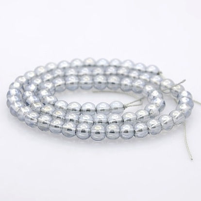 Pearl Luster Plated Glass Round Beads Strands