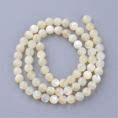 Mer naturelle shell brins de perles, ronde
