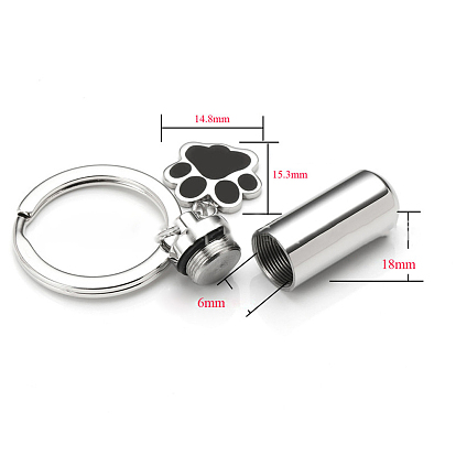 Column and Paw Urn Ashes Pendant Necklace, 201 Stainless Steel Pet Memorial Jewelry for Men Women