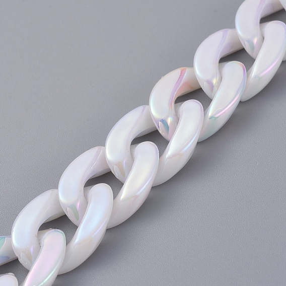 Chaînes de gourmette en perles d'imitation acryliques faites à la main, chaînes torsadées