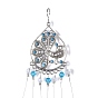 Cristales candelabro suncatchers prismas chakra colgante colgante, con cadenas y eslabones de hierro, Perlas de vidrio, lágrima