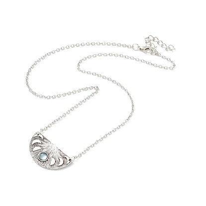 Collier pendentif phase de lune en alliage avec perles de résine, bijoux gothiques pour hommes femmes