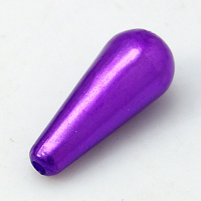 Abs en plastique imitation perle, goutte , 18x7mm, Trou: 1mm