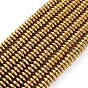 Electroplate Non-magnetic Synthetic Hematite Heishi Beads Strands, Grade AAA, Flat Round/Disc