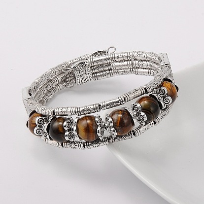 Тибетский стиль серебра антиквариата сплава драгоценных камней браслеты