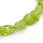 Natural Peridot Bead Strands, Tumbled Stone, Nuggets, 5~19x4~9x3~9mm, Hole: 0.5~1mm, about 15.7 inch