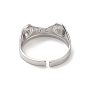 Revestimiento de iones (ip) 304 anillos de dedo de acero inoxidable, anillos abiertos de rana para mujer