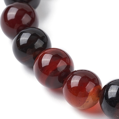 Bracelets extensibles à perles rondes en pierres précieuses