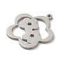 201 Stainless Steel Pendants, Laser Cut, Stainless Steel Color, Flower Charm