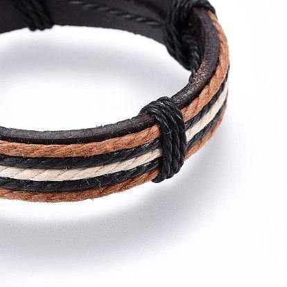  Bracelets de cordon en cuir, avec cordon ciré