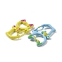 Spray Painted Alloy Spring Gate Rings, Cat Shape with Bowknot