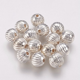 Perles ondulées en plastique ccb, ronde, rainuré
