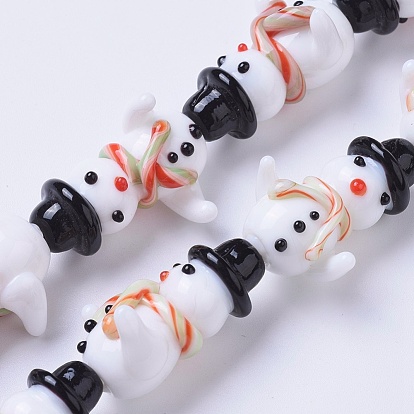 Handmade Lampwork Beads, For Christmas, Snowman