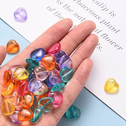 Transparent Acrylic Beads, Heart