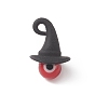 Pendentifs ronds au chalumeau mauvais œil faits à la main, avec des découvertes en alliage sur le thème d'halloween, 3 d chapeau magique