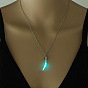 Alloy Pepper Locket Pendant Necklace with Synthetic Luminaries Stone, Glow In The Dark Jewelry for Women