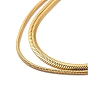 Chapado en iones (ip) 304 cadenas de serpiente y espiga redondas de acero inoxidable collar de doble capa para hombres y mujeres