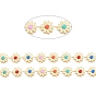 Brass Enamel Flower Link Chains, with Spool, Long-Lasting Plated, Unwelded, Colorful