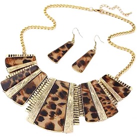 Retro Leopard Print Necklace and Sweater Chain Set - Fashionable European and American Jewelry Accessories