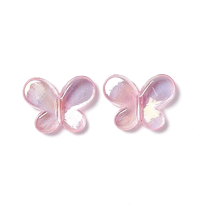 Abalorios de acrílico transparentes, color de ab, mariposa