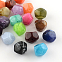 Perles acryliques de pierres fines d'imitation, 20x22x21mm, trou: 3 mm, environ 89 pcs / 500 g