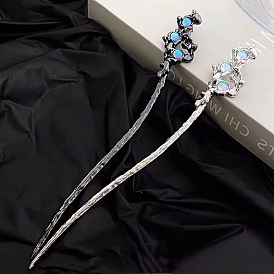 Moonstone Hairpin: Elegant and Chic Chinese Style Sweet Cool Hair Accessory for Women's Updo Hairstyles.